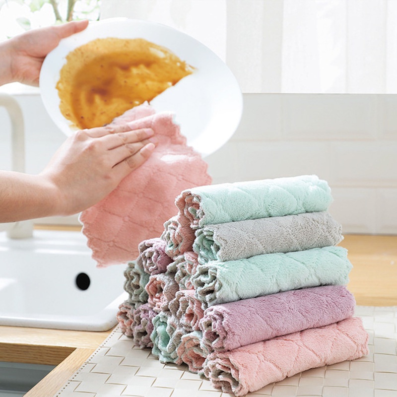 Khăn lau đa năng AMIZIN Khăn lau bếp đa năng cotton siêu thấm Set 10 chiếc