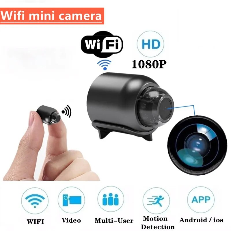 (Mẫu Mới) Camera Wifi Hồng Ngoại Mini X5 Hỗ Trợ Quay Đêm, Camera Quay Phim Siêu Nhỏ WiFi HD 1080P Máy Ghi Âm Bí Mật Video Camera Cảm Biến Chuyển Động Điều Khiển Từ Xa DVR Camera Hành Động.