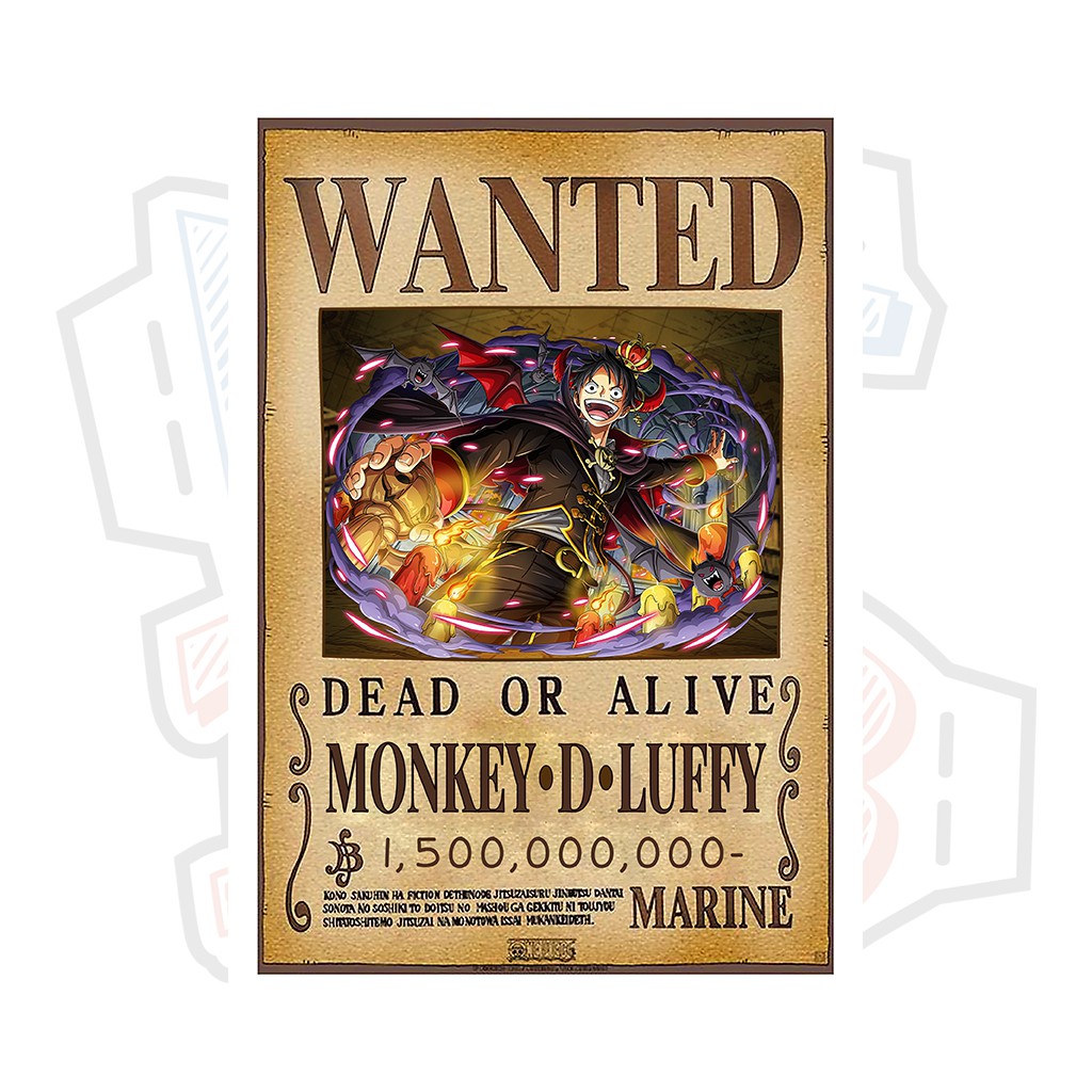 Poster truy nã Luffy Mũ Rơm ver 6 - One Piece