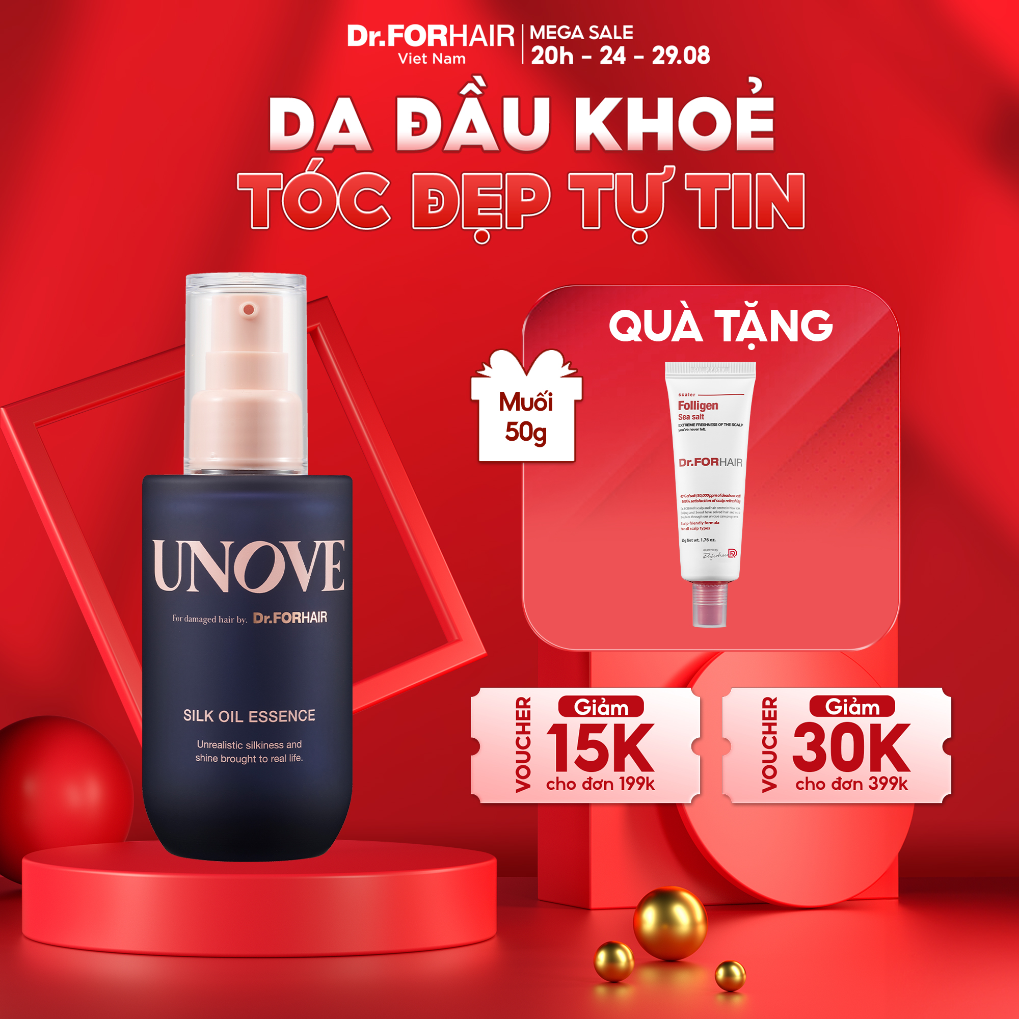 Tinh chất nuôi dưỡng chăm sóc tóc khô và hư tổn DR.FORHAIR UNOVE silk oil essence 70ml