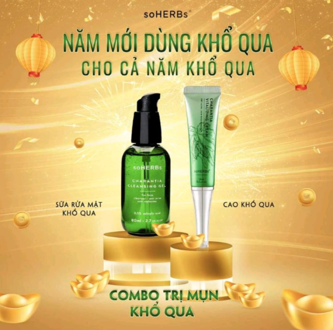 Cao khổ qua soherbs, sữa rửa mặt soherbs cho da dầu mụn , nhạy cảm giúp giảm mụn mờ thâm , cấp ẩm làm sạch da