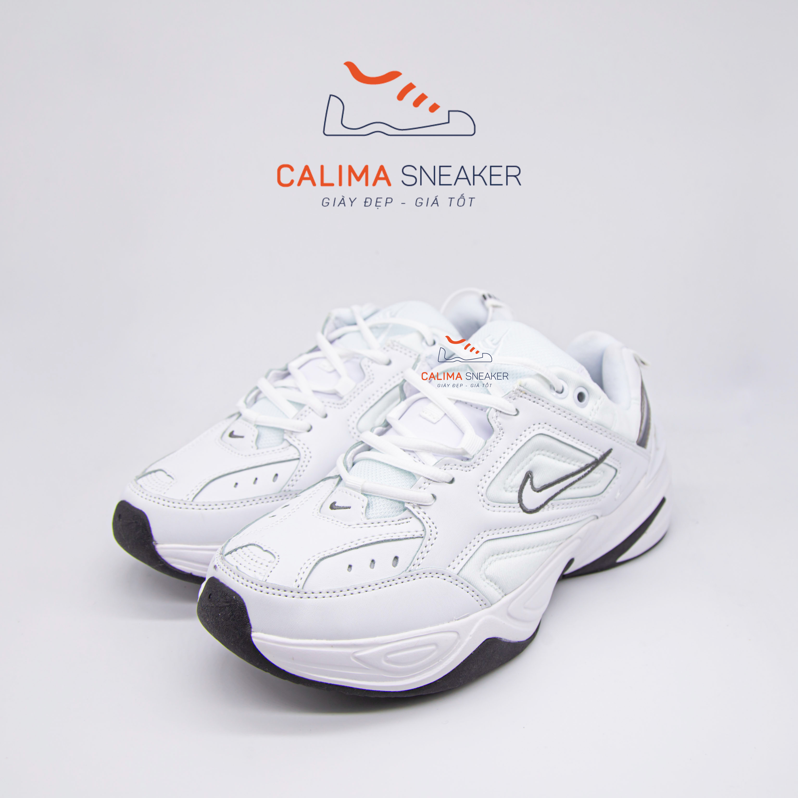 Giày thể thao nam nữ, giày sneaker nam nữ M2K trắng gót xám/trắng gót cam 36-43/Calima Store