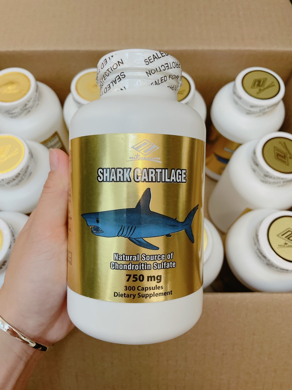 Viên uống Giảm Đau Nhức, Bổ Xương Khớp Sụn cá mập Shark Cartilage Nuhealth