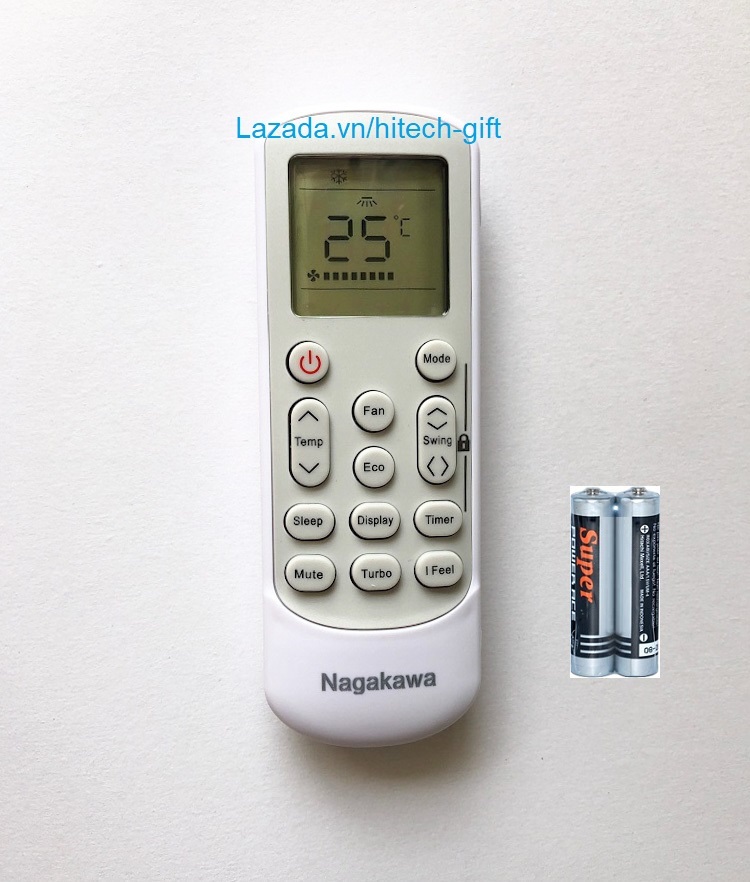 Remote máy Lạnh Nagakawa Điều Khiển Điều Hòa 2 Chiều Kèm Pin