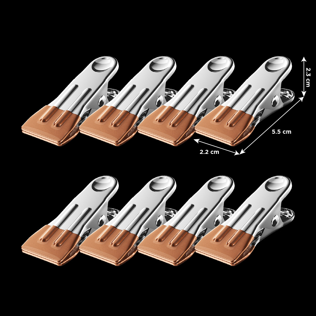 Combo 8 Kẹp inox đầu bọc PVC nhiều màu lựa chọn