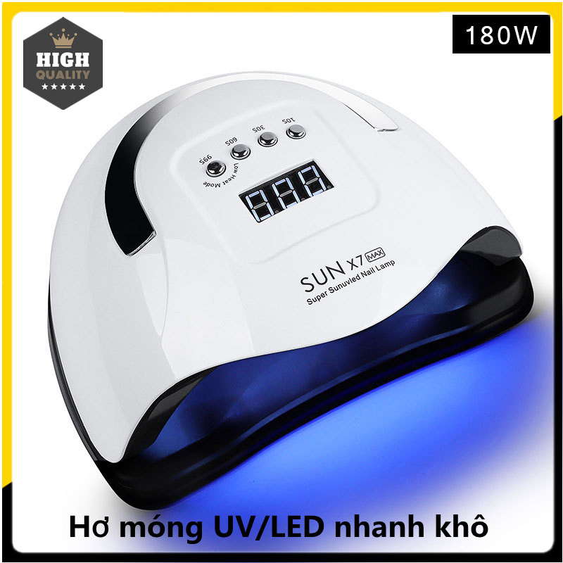 Máy hơ gel SUN X5 X7 Plus/Max 120W/150W/180W cao cấp chính hãng Máy sấy khô móng tay hơ móng UV/LED nhanh khô Bảo vệ quá nhiệt thông minh máy lớn có thể dùng được 2 tay cùng lúc