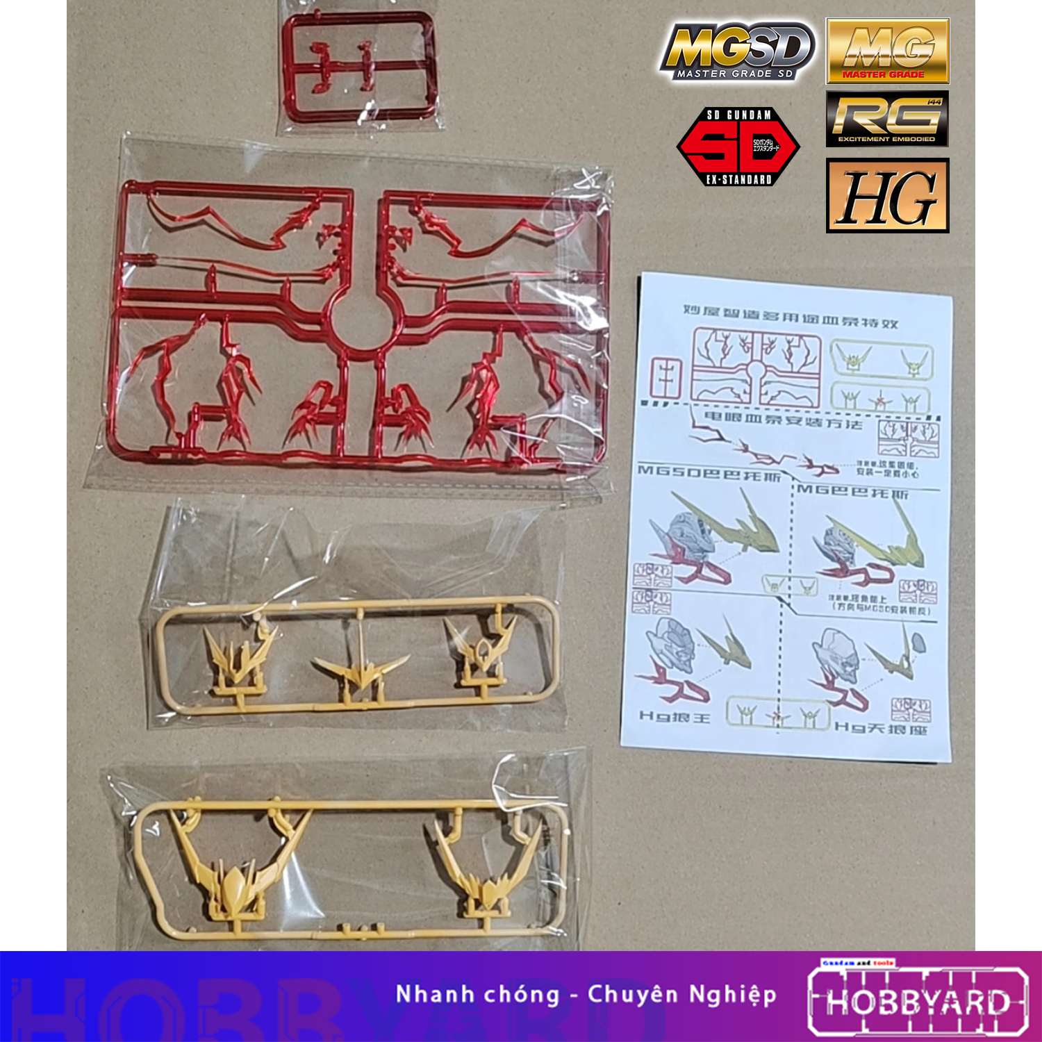 Phụ kiện mô hình - hiệu ứng effect lửa mắt cho mgsd mg hg/rg barbatos