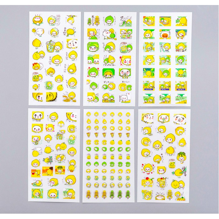 R004 Sticker Bé Chanh Vàng 6 Tờ Trang Trí Bukao