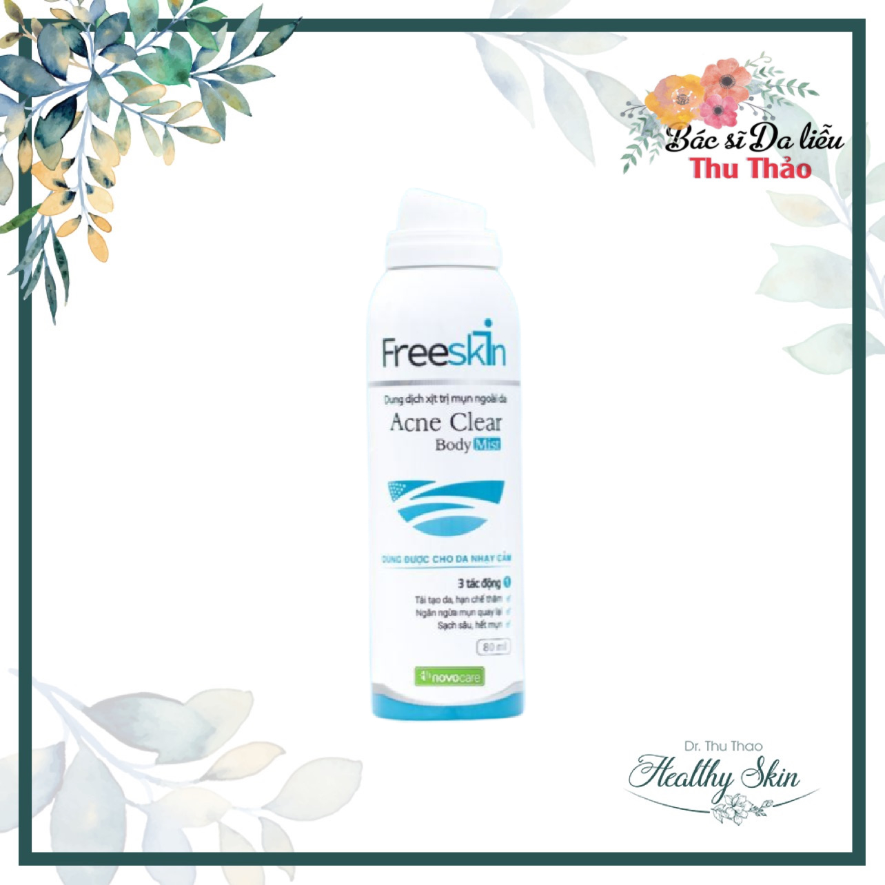 Xịt mụn lưng freeskin acne clear body mist