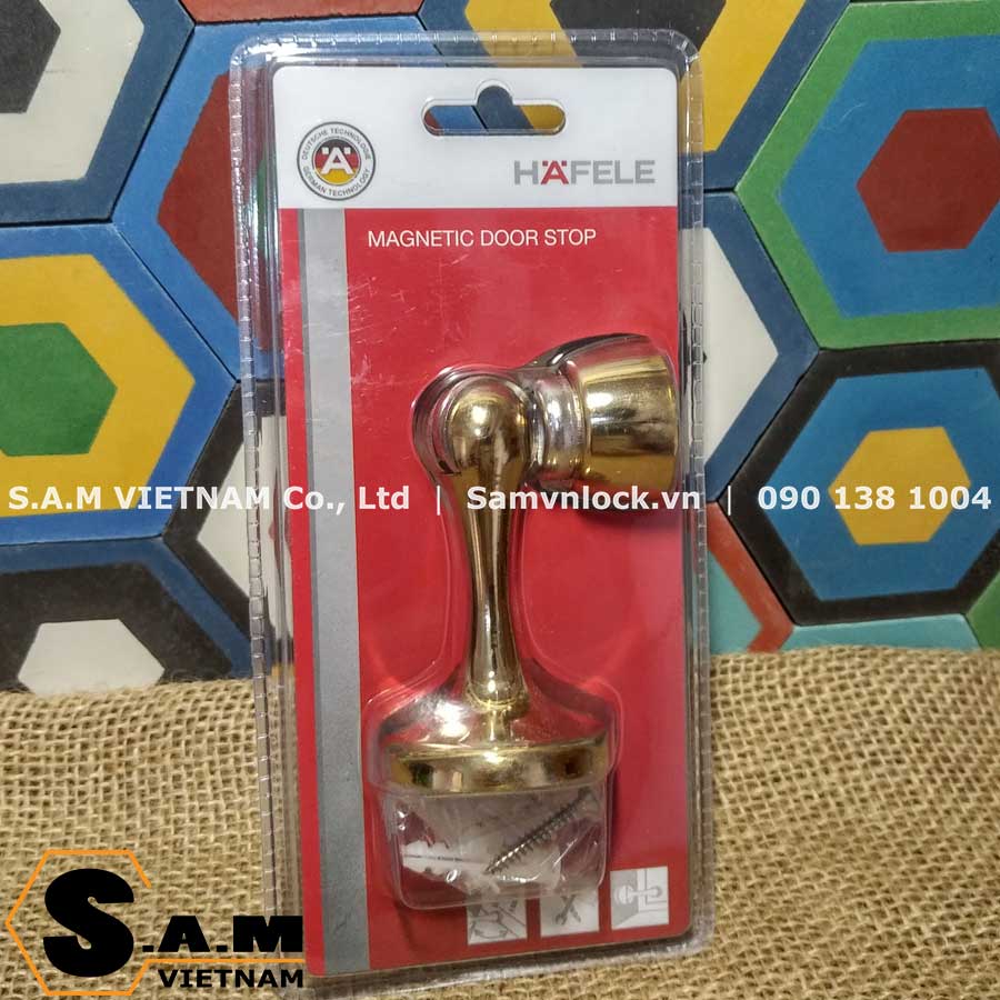 Chặn hít cửa nam châm hafele 489.70.257 đồng bóng