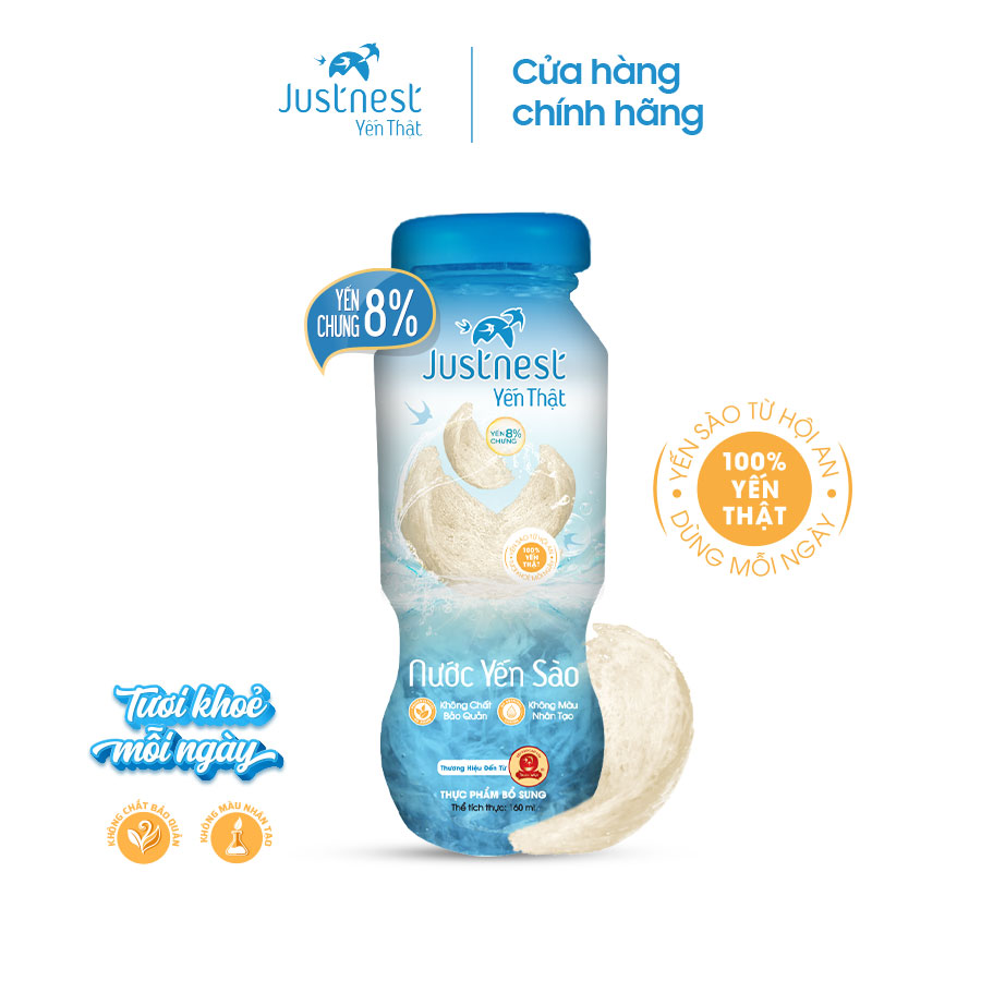 Nước yến thật Justnest 8% yến chưng