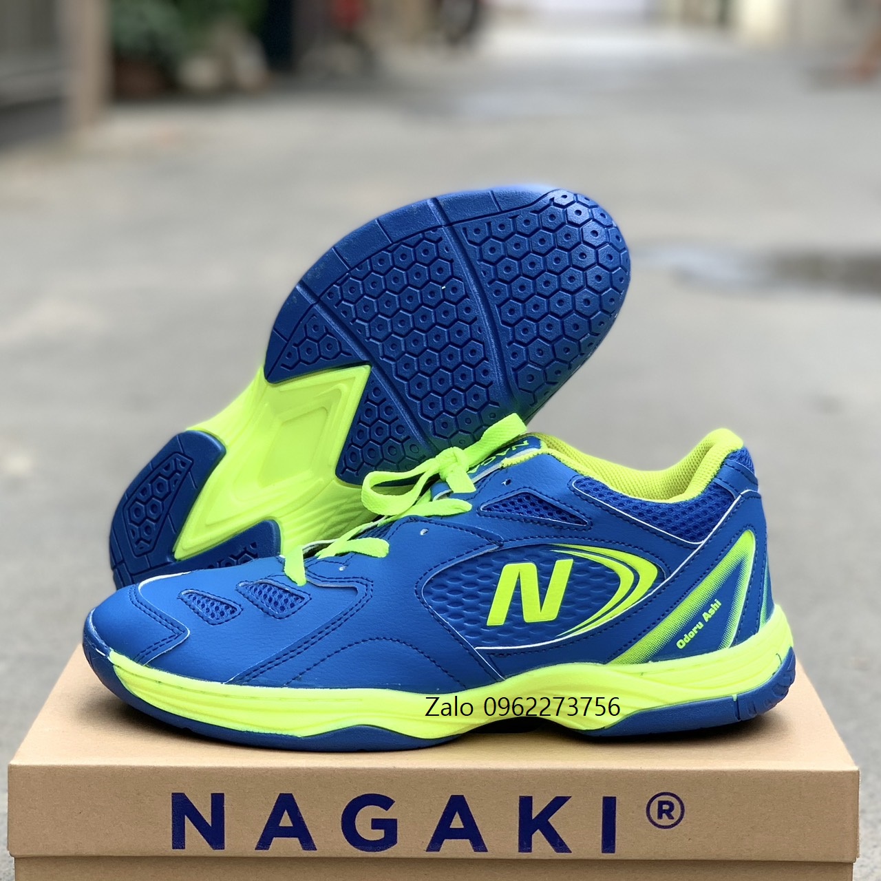 Giày bóng chuyền nam nữ Nagaki Ashi màu xanh