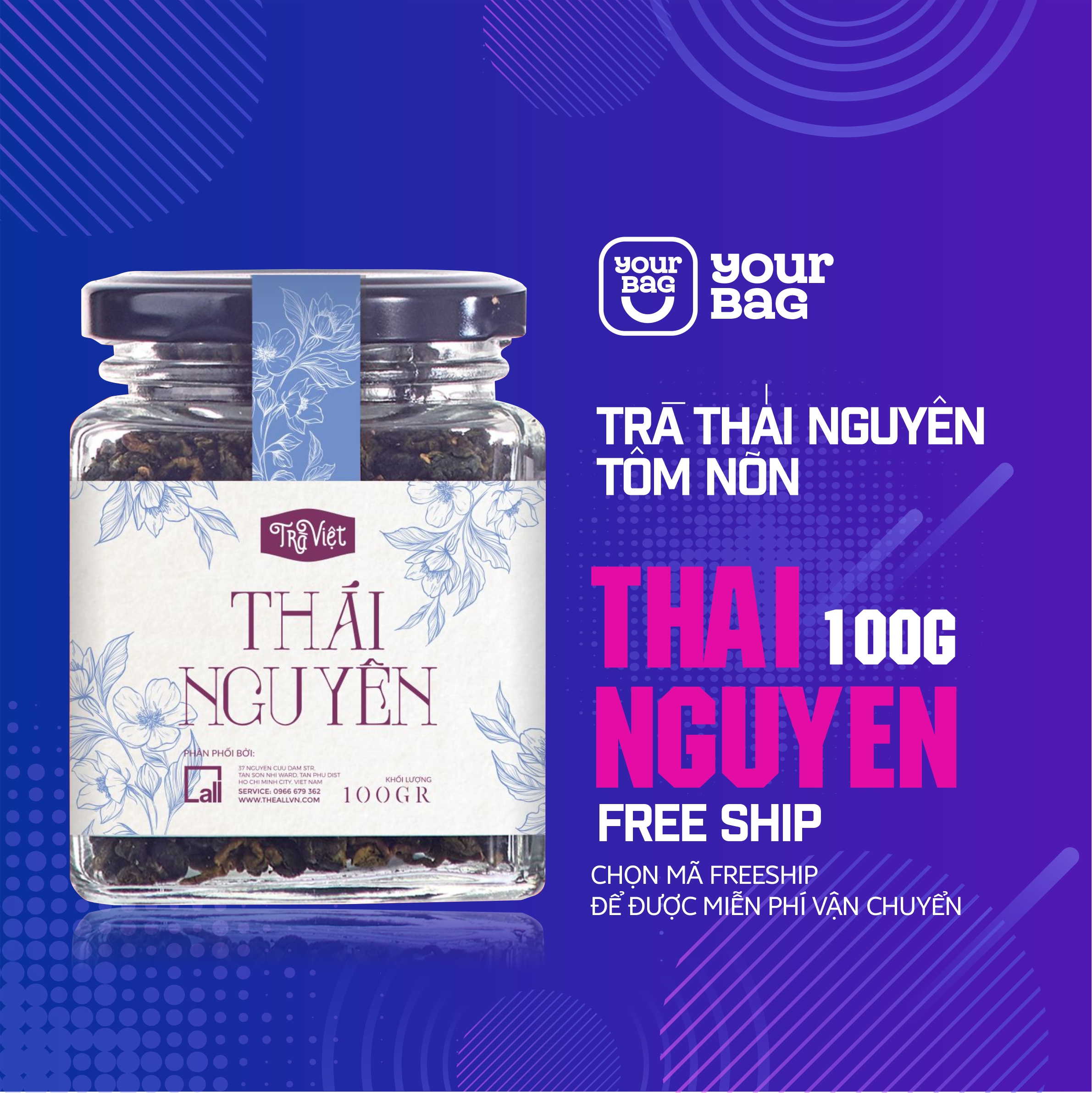 Trà Thái Nguyên Tân Cương Hảo Hạng (100gr) Đặc Sản Trà Xanh Thái Nguyên Ngon Hảo Hạng - yourbag trà thái nguyên