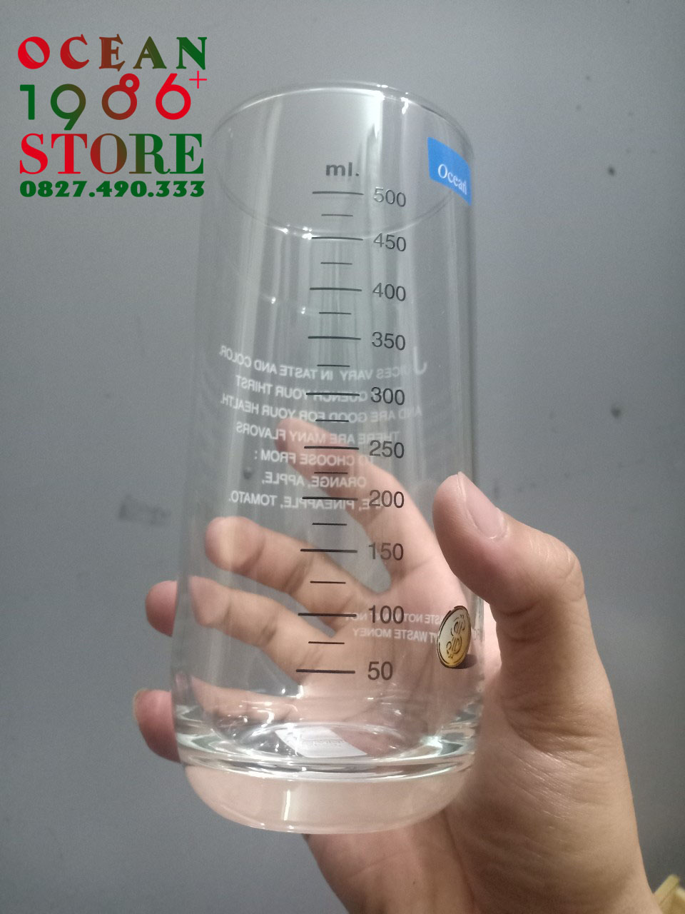 Cốc Thủy Tinh Chia Vạch Top Drink Ocean – B00322 – 625ml