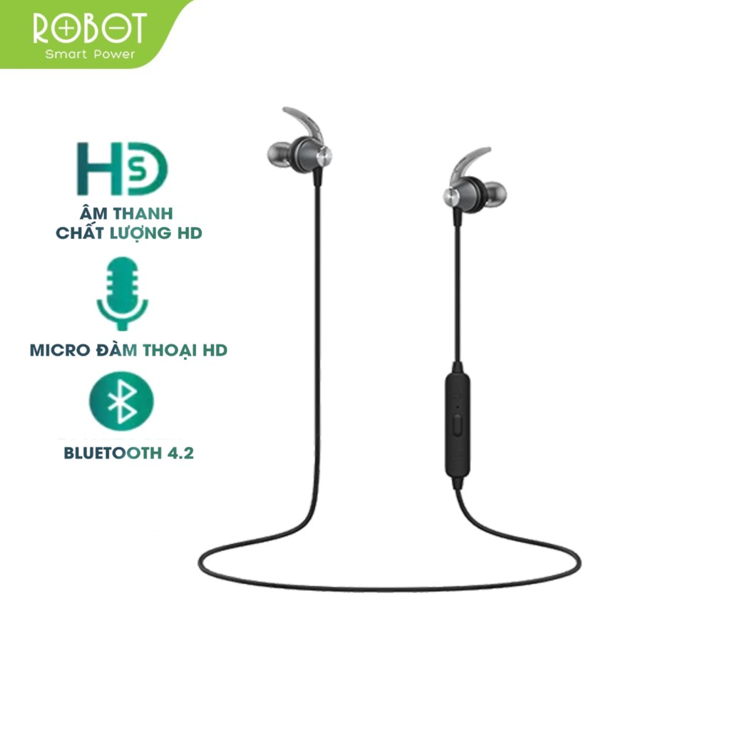 Tai nghe bluetooth robot r5 - kiểu dáng thể thao - âm thanh trung thực sắc nét