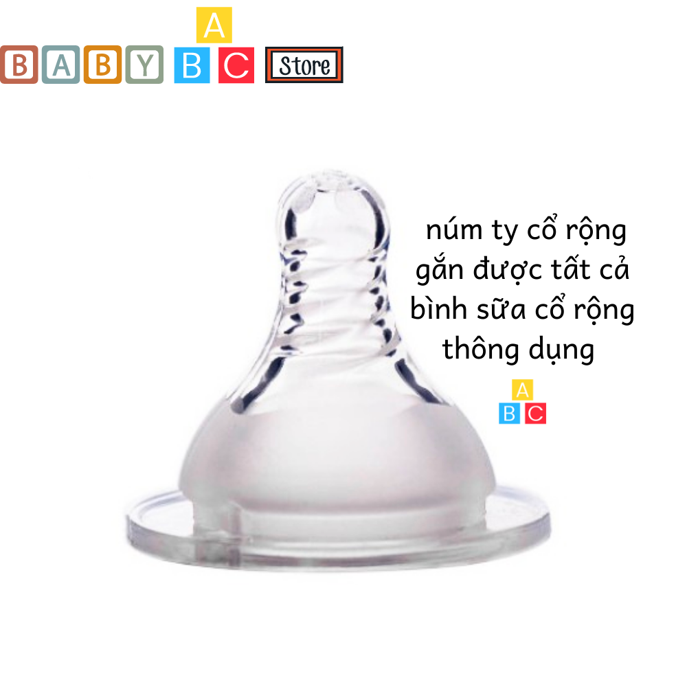 Núm Vú Cổ Rộng AquaStar Siêu Mềm Dùng Được Cho Tất Cả Bình Cổ Rộng Thông Dụng