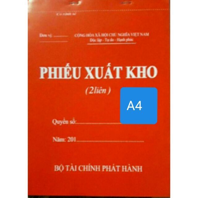 Phiếu xuất lớn giấy cacbon 2 liên - khổ a4 vpp tiên tiến