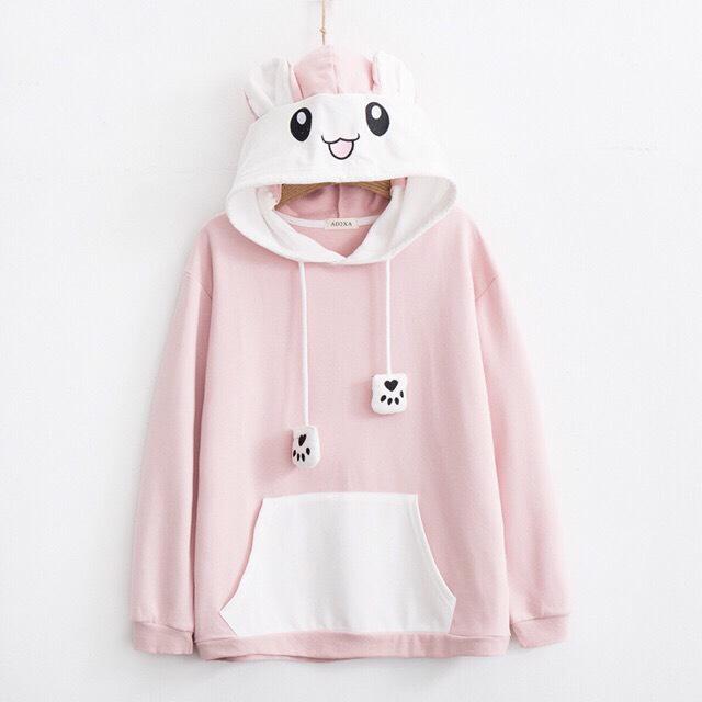 [HCM]Áo khoác hình thú cưng tai thỏ siêu cute mẫu mới nhất, Áo Hoodie Form Rộng Có Nón Có Tai Thỏ Thời Trang