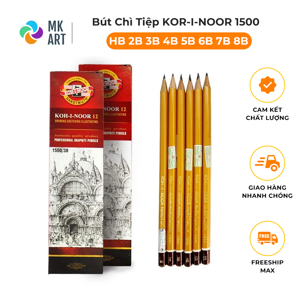 [CHÍNH HÃNG] Bút Chì tiệp, chì phác thảo KOH-I-NOOR 1500