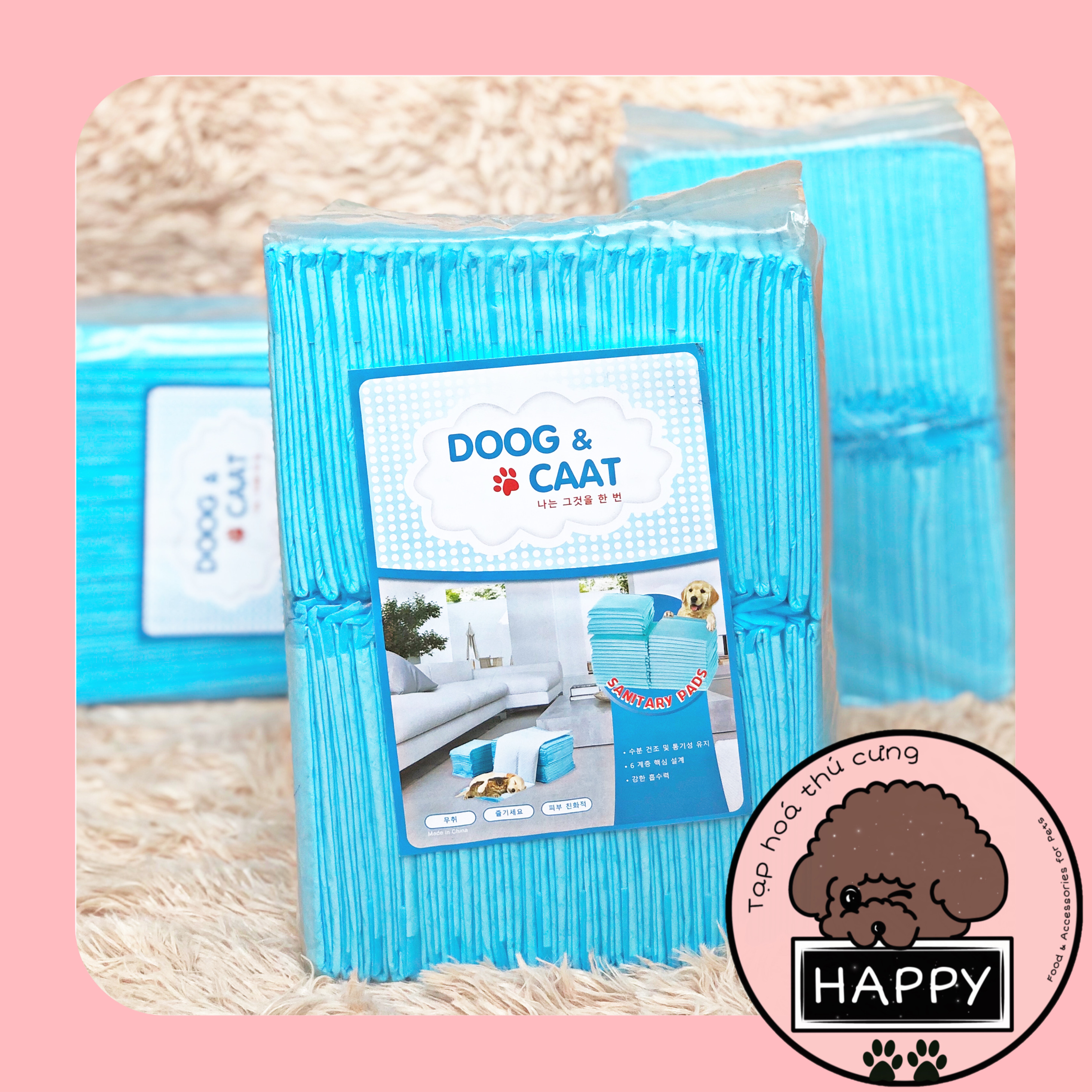 Tã lót·siêu thấm hút Doog & Caat - Tã lót chuồng / lót khay vệ sinh cho chó mèo - Tạp Hóa Thú Cưng Happy