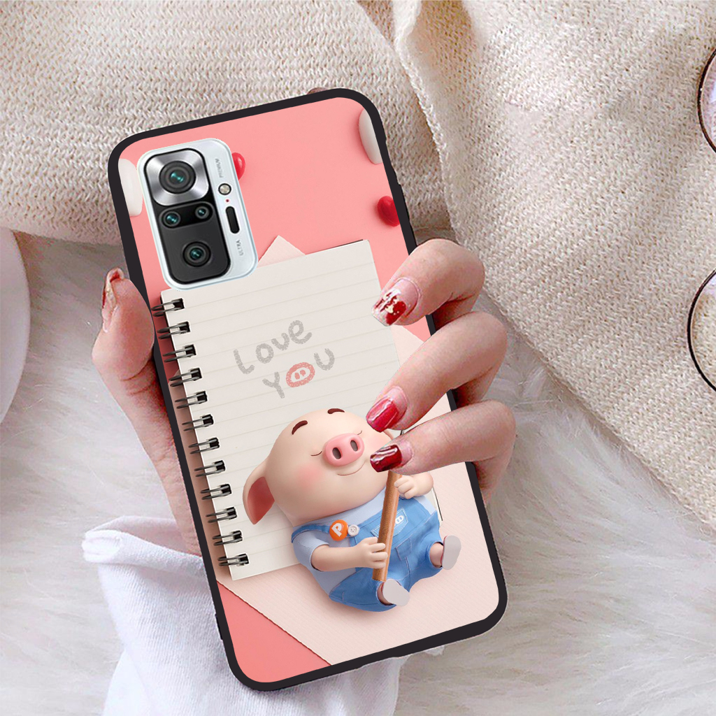 Ốp lưng xiaomi redmi note 10 pro max viền dẻo tpu bst pig cute
