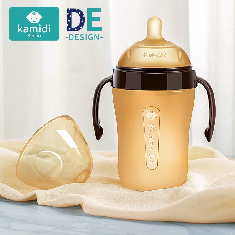 Bình sữa silicon kamidi chính hãng cho trẻ, chống sặc cho bé, giúp bé tập bú bình, cai sữa mẹ 150ml/250ml.