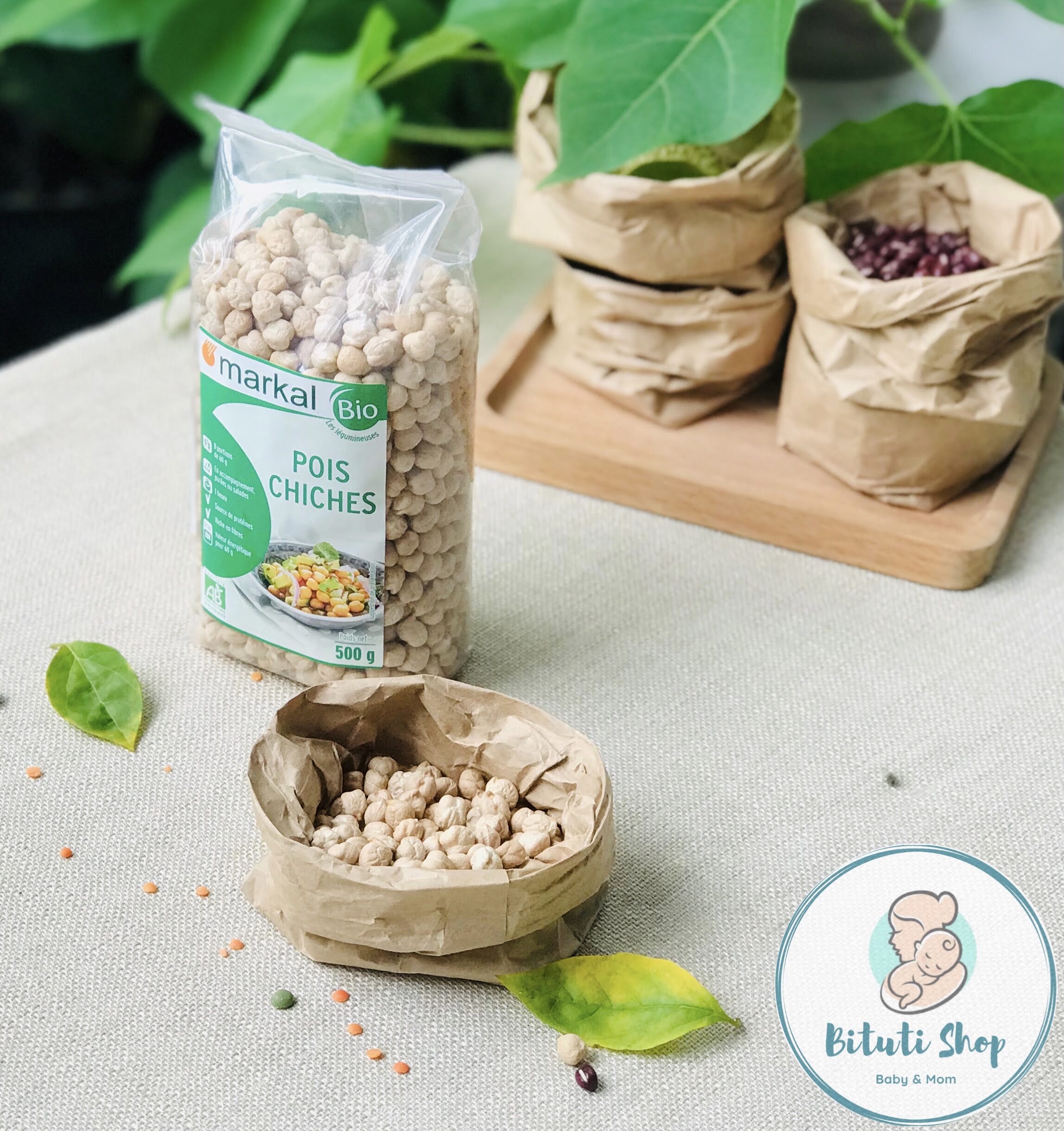 Đậu gà hữu cơ markal - tách lẻ 100g hoặc túi 500gr