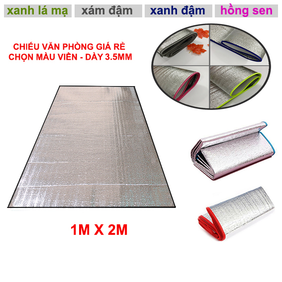 [ MÀU MỚI ] Chiếu ngủ trưa văn phòng cá nhân dày 3.5ly kích thước 1M X 2M ( chọn màu viền ) - thảm ngủ trưa cá nhân , thảm du lịch chống thấm