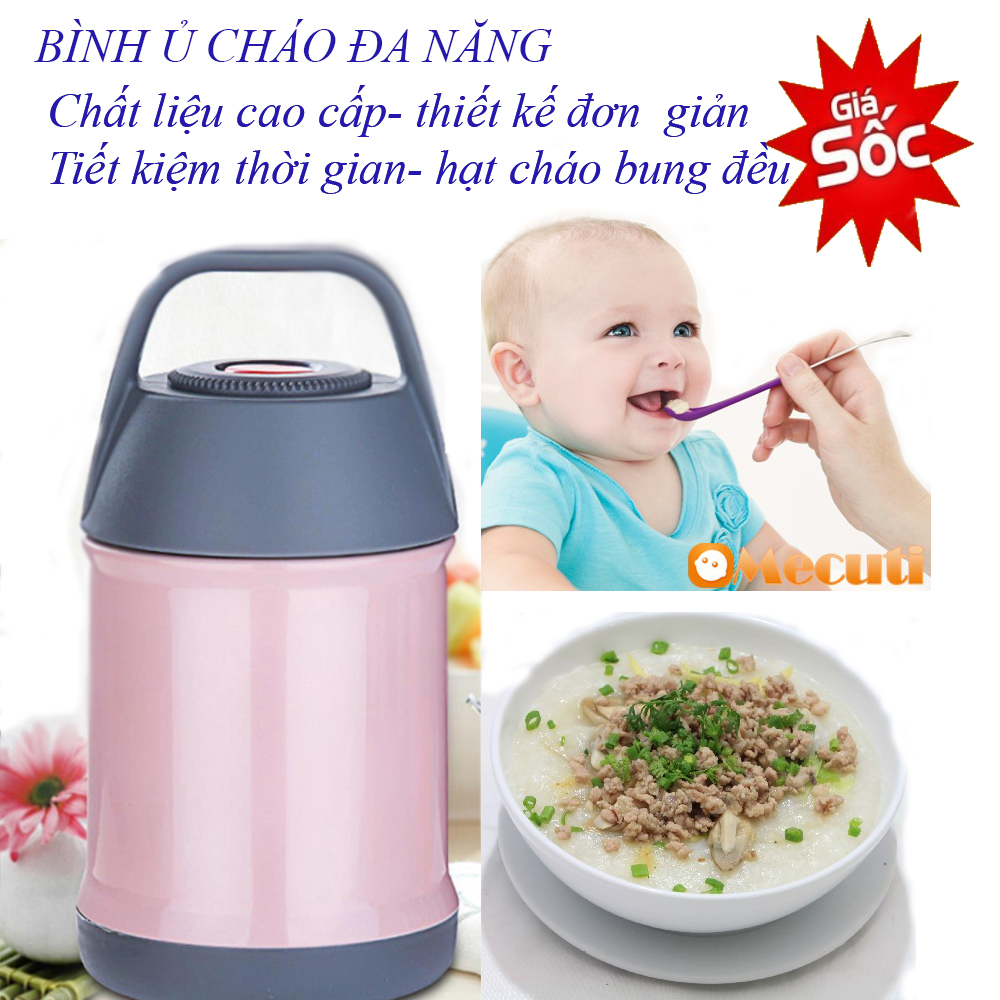 Bình Ủ Cháo, Nấu Cháo Bằng Bình Giữ Nhiệt, Bình Ủ Cháo Nhật  , Không Cần Nấu, Cách Ủ Hâm Cháo Giữ Nhiệt Cho Bé Thế Hệ Mới Làm Từ Inox 304 Không Rỉ, Cách Nhiệt Tốt Giữ Nhiệt Lâu, An Toàn - Dễ Vệ Sinh.