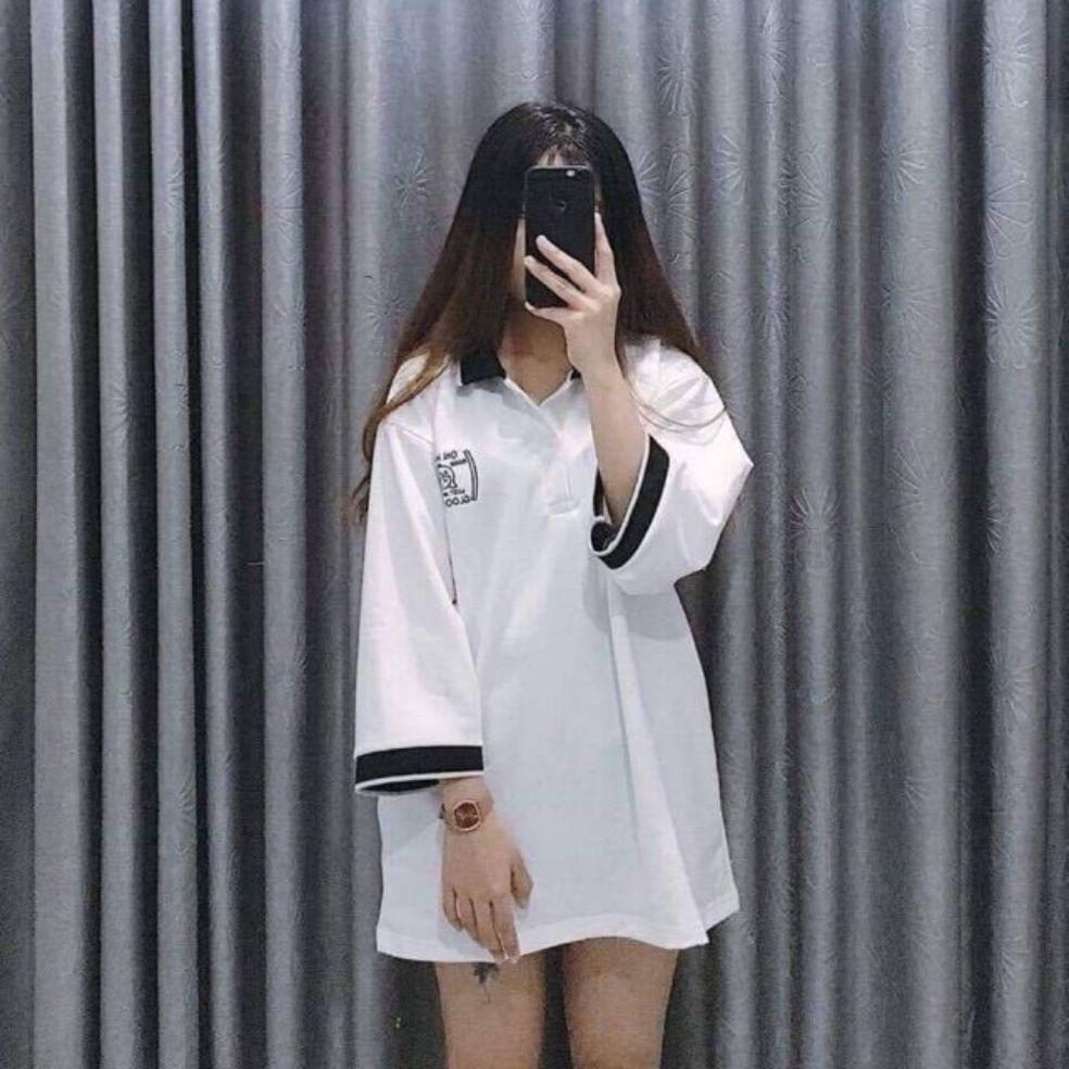 Áo polo cô gái hàng fom rộng tay lỡ kèm ảnh thật