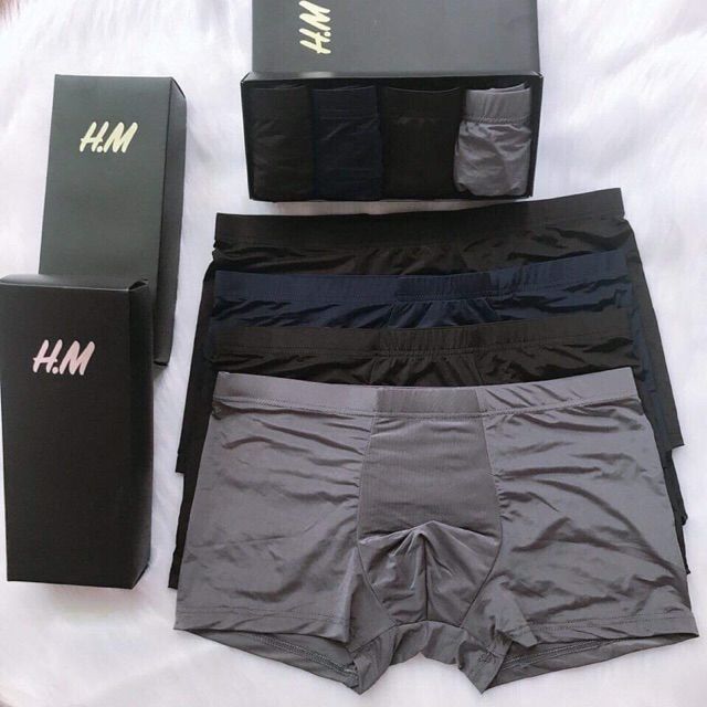 Hôp 4 Quần Lót Nam Boxer Thun Lạnh, Quần sịp,Sịp Nam, Sịp Đùi, Sịp đùi nam thu lạnh, Quần lót đùi nam cao cấp