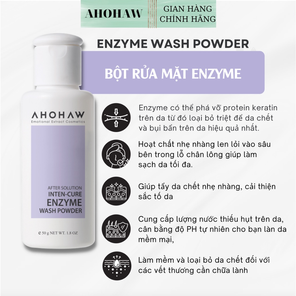 Bột rửa mặt enzyme dạng bột làm sạch sâu ahohaw hàng chính hãng hàn quốc