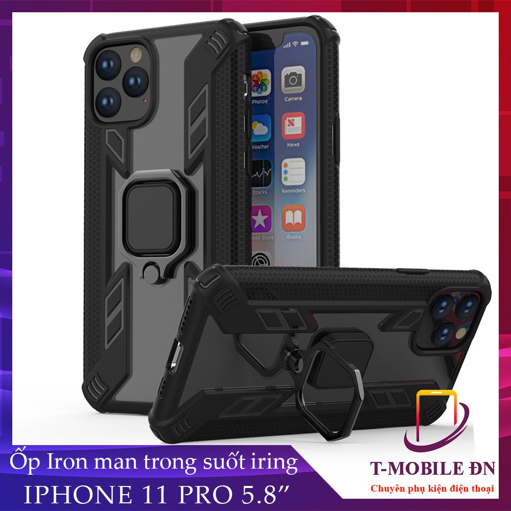 Ốp lưng dành cho iPhone 11 Pro iRON MAN IRING TRONG SUỐT Nhựa PC cứng viền dẻo chống sốc