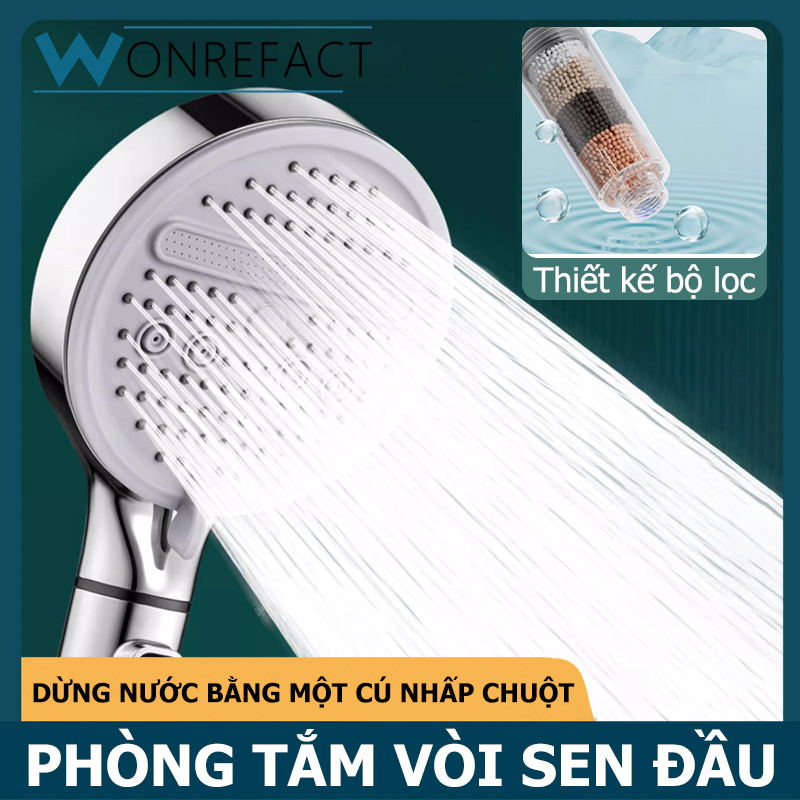  3 Modes High Pressure SPA Shower Head Water Saving Handheld Rainfall Bathroom Accessory Anion Filter Shower 