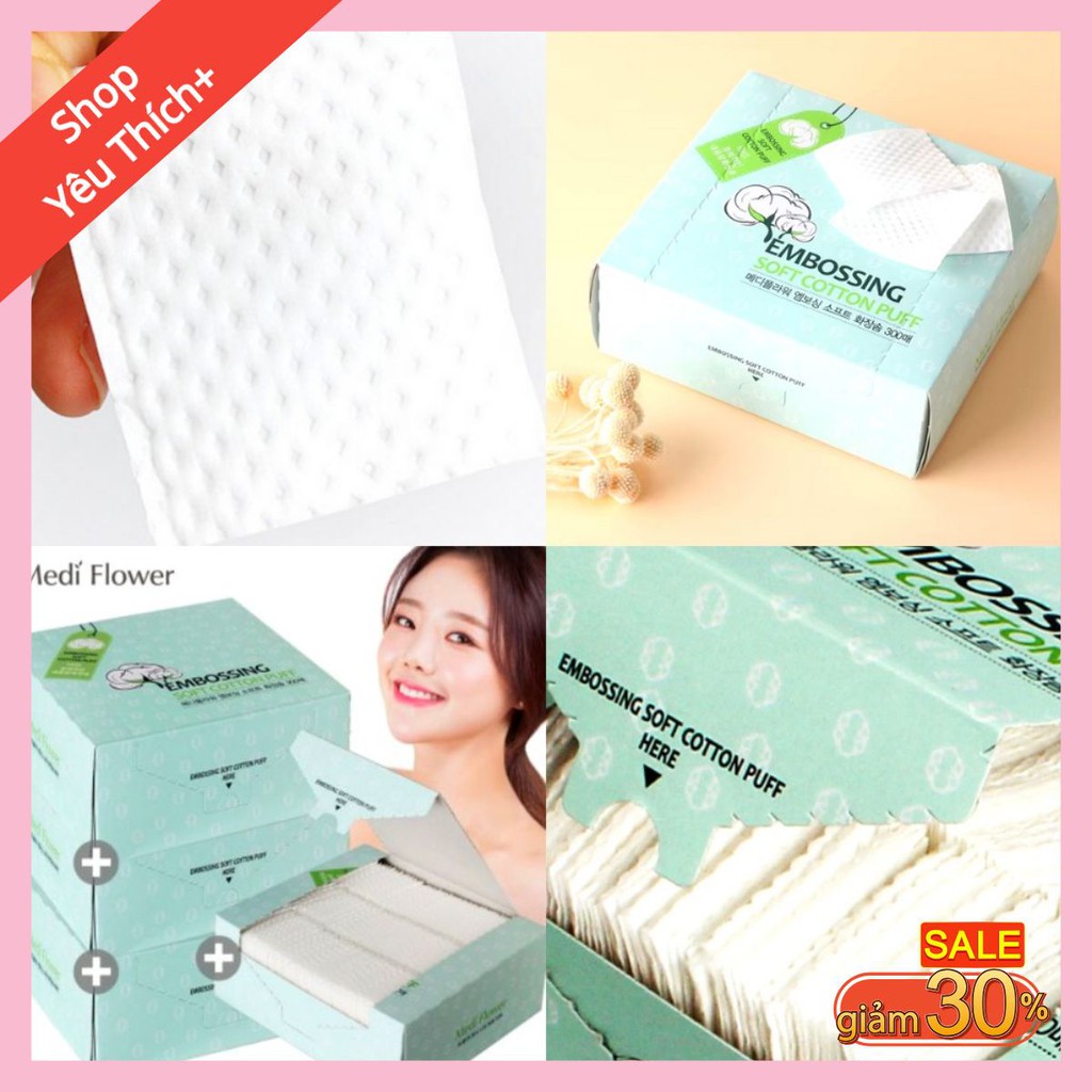 Bông tẩy trang Embossing Medi Flower 300 miếng & 520 miếng [có Bill]