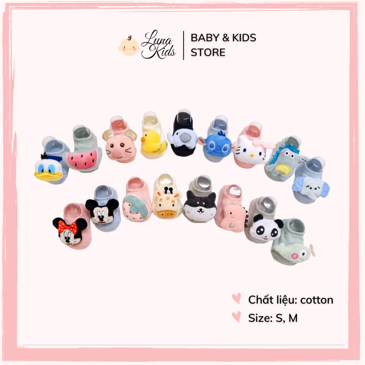 Tất vớ hình thú cho bé yêu, bé trai, bé gái, trẻ sơ sinh ( Socks for babies, girls, boys) [Ảnh thật]