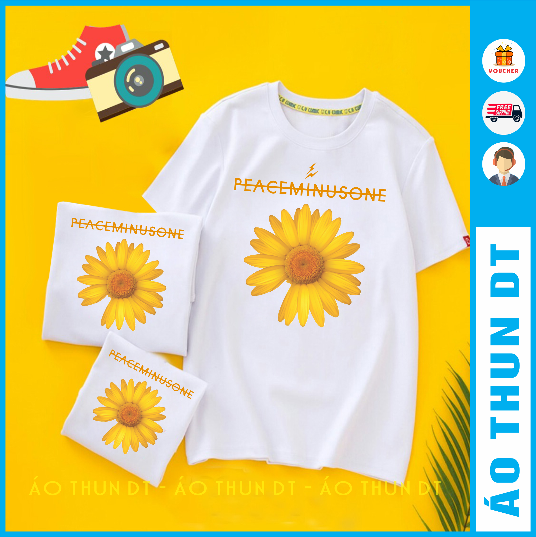 Áo gia đình  in hình hoa cúc