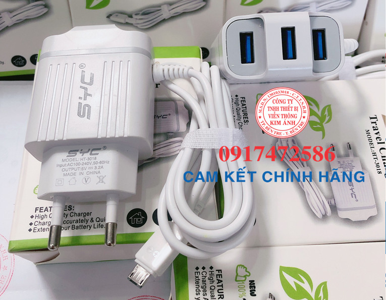 SẠC ĐIỆN THOẠI LIỀN DÂY SYC HT-3018- CỤC SẠC ĐIỆN THOẠI
