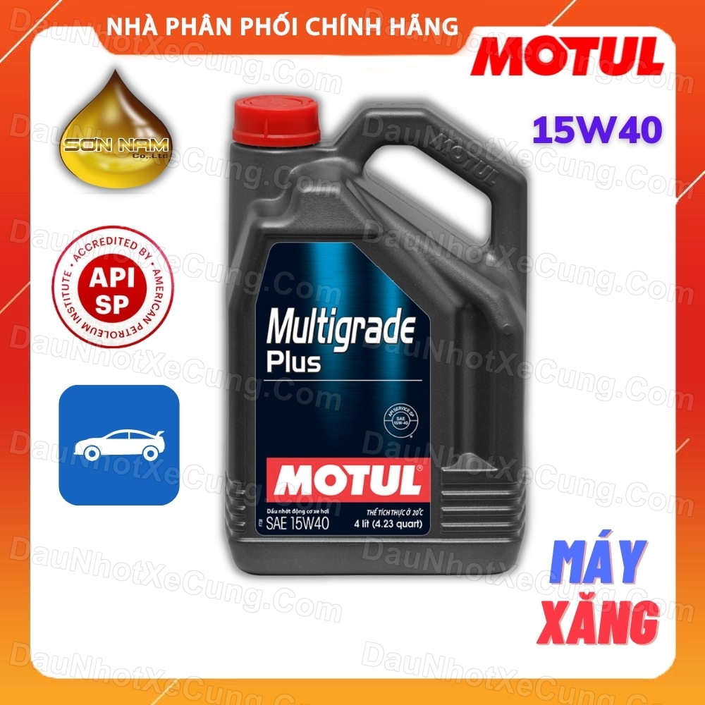 Dầu nhớt xe hơi oto Motul Multigrade Plus 15W40 API SP Máy Xăng 4lit