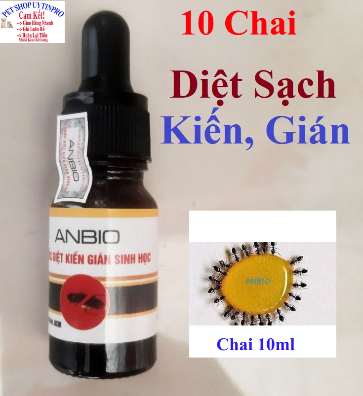 [Hoàn tiền 10%]  10 CHAI THUỐC DIỆT KIẾN GIÁN Sinh Học ANBIO Chai 10ml Xuất xứ Việt Nam - Pet shop Uytinpro