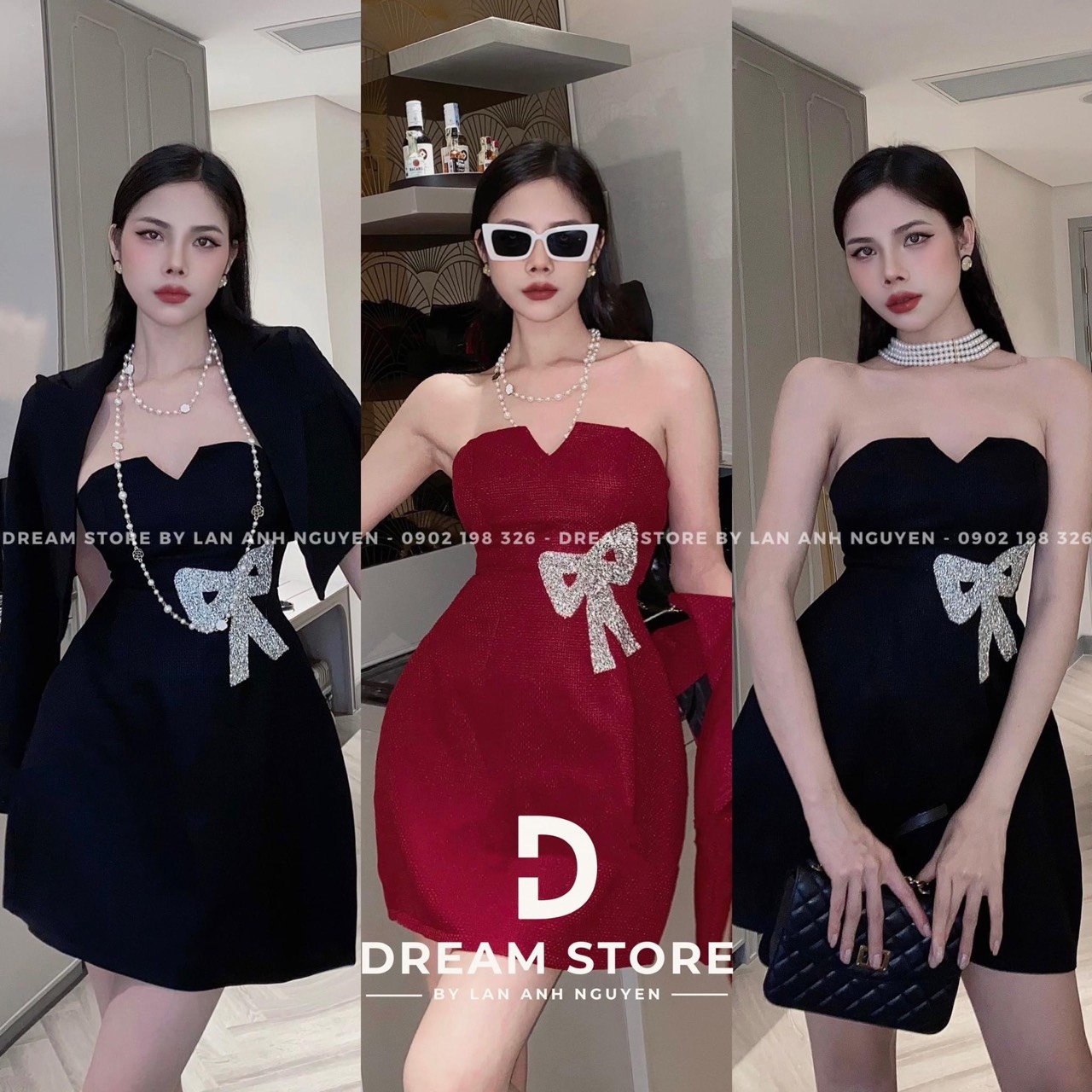 Set đầm dây khoác ngoài sang trọng đính nơ s192 🍎🍎🍎
