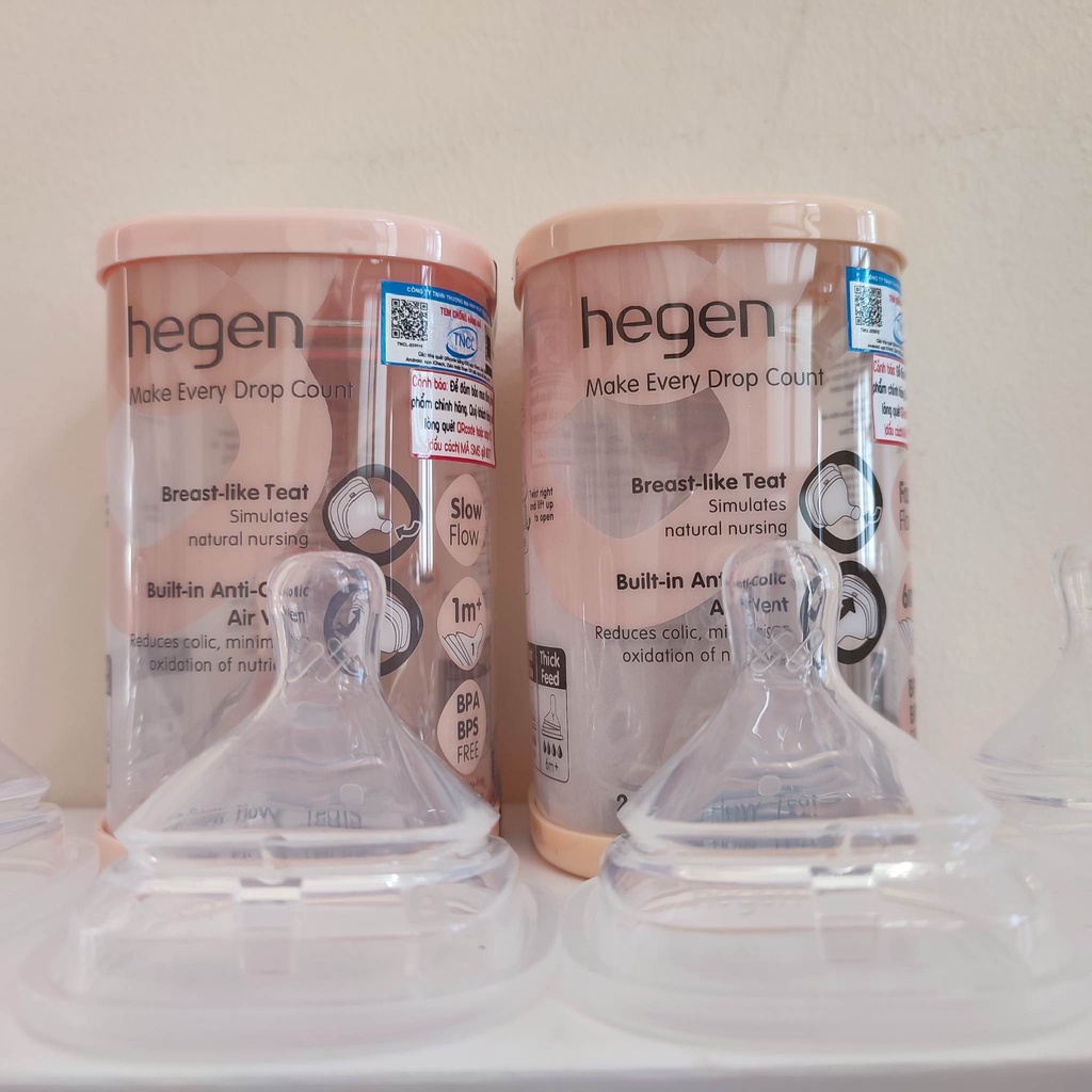Núm ti bình sữa hegen siêu mềm đủ size