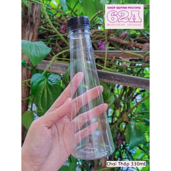 Chai 330ml Tháp Tam giác kèm nắp đen