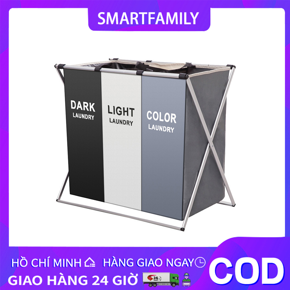 Giỏ đựng quần áo giặt nhiều ngăn phân loại quần áo