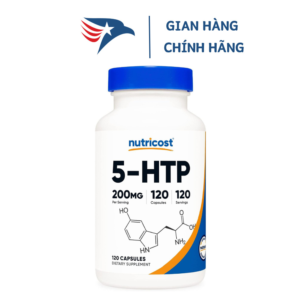 Nutricost 5-HTP 200mg 120 viên : Hỗ trợ giấc ngủ, cải thiện tâm trạng và giảm stress