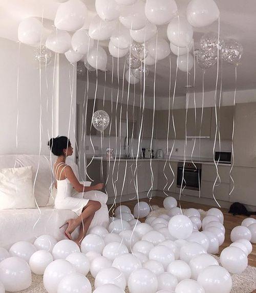 Bộ vỏ bóng bay màu trắng trang trí (combo 100 vỏ bóng)