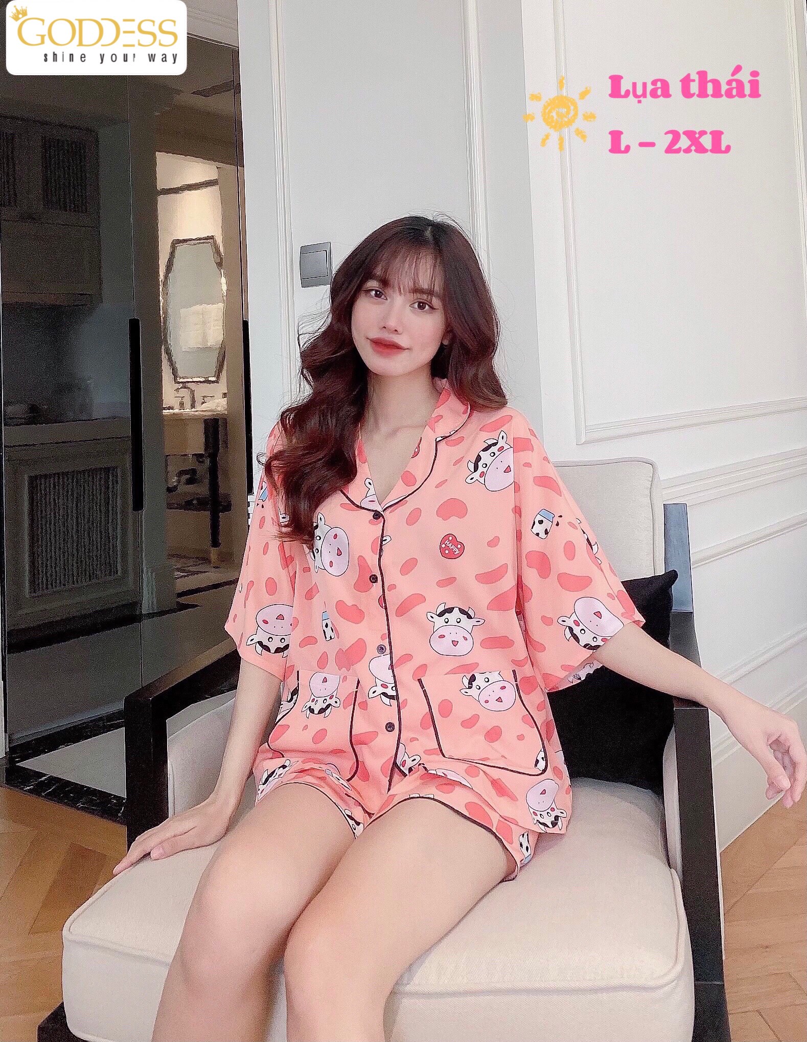 Bộ đồ pijama lụa thái đồ ngủ đùi bigsize 40 - 80kg cao cấp