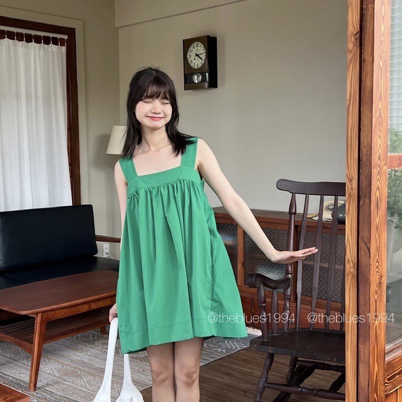 Áo babydoll 2 dây bản to 4 màu - áo nữ 2 dây chất đũi thô