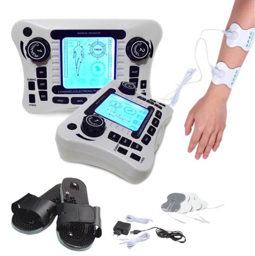 Máy massage cổ vai gáy,Máy Massage Xung Điện Trị Liệu 4,Máy massage xung điện, máy massage trị liệu,Màn hình LCD lớn với 20 mức massage cùng 2 cổng thoải mái sử dụng cho 2 người