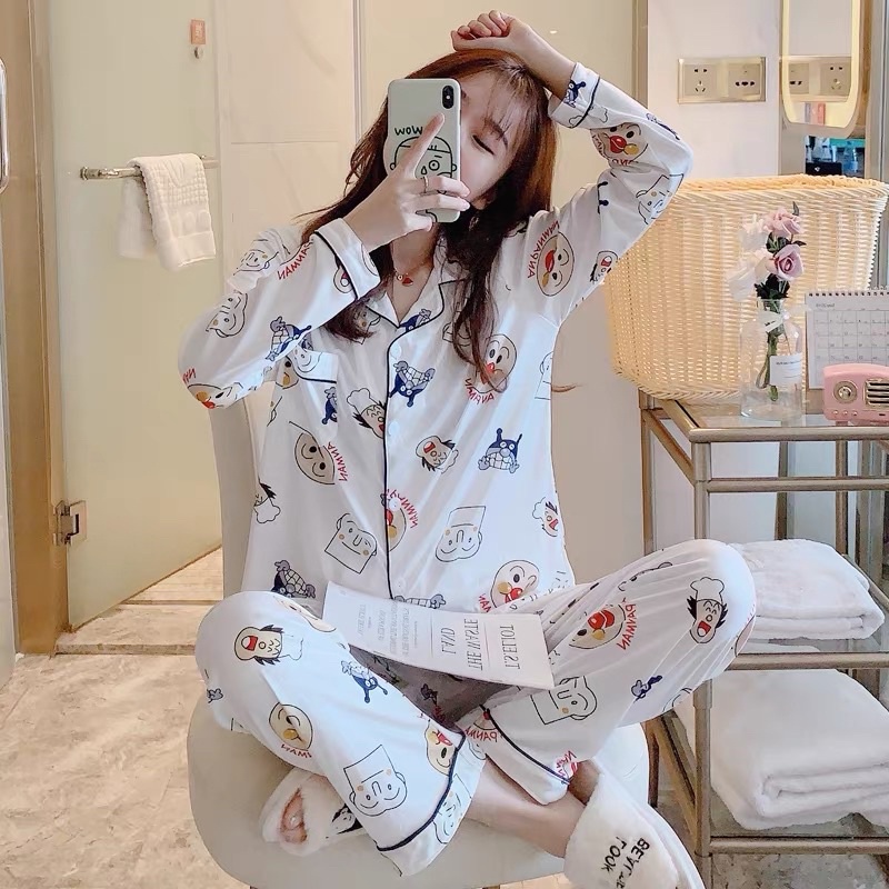 Đồ bộ pijama mặc nhà chú hề anpaman dáng rộng dài tay